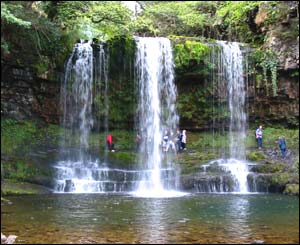 The waterfalls of Scwd yr Eira in the Brecon Beacons, sent by Nick Fowler from Caerphilly