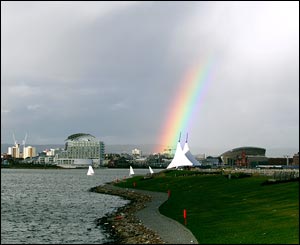 The calm after a thunderstorm in Cardiff Bay, sent by Jim O'Reilly
