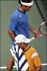 Roger Federer and Lleyton Hewitt