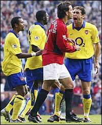 Arsenal are fined �175,000 for failing to control their players and four players receive bans for the incident