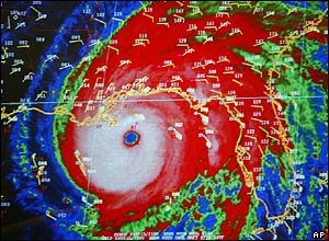 Enhanced satellite image of Ivan