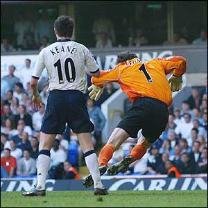 Robbie Keane and Jens Lehmann