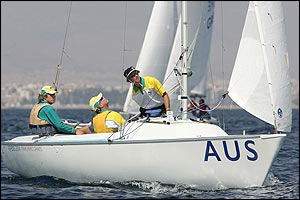 Australia compete in the mixed solar sailing