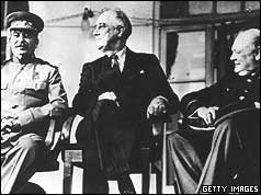 Joseph Stalin, Franklin D Roosevelt and Winston Churchill