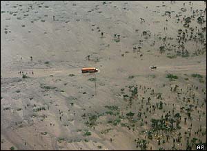 The waters covering the road to Gonaives, in the north-west of the country