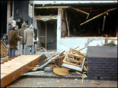 Bomb site at Deal barracks, 1989