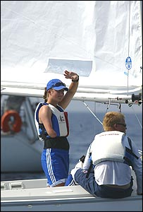 Hannah Stodel looks on after coming second