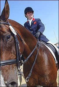 Criddle rides on her horse, Figary