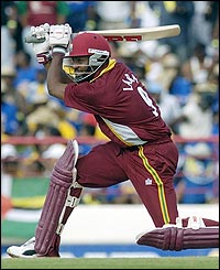 West Indies captain Brian Lara in action