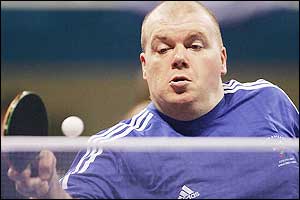 GB's James Rawson in the Team Class 3 Table Tennis at the Athens 2004 Paralympic Games