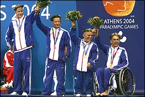 Sasha Kindred, Anthony Stevens, Gareth Duke and Kenny Cairns on the podium
