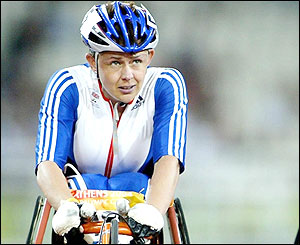 Tanni Grey Thompson looks disappointed after the 800m final