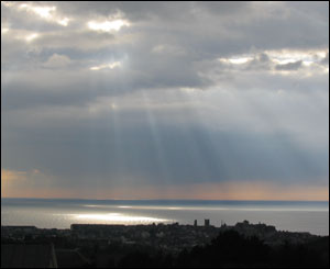Student Will Spencer took this shot of Aberystwyth from the window of his hall of residence 