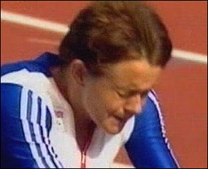 Tanni Grey Thompson just after finishing her race