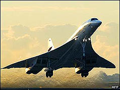 Concorde taking off from New York