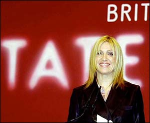 Madonna presenting the Turner Prize in 2002