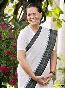Sonia Gandhi after Congress' 2004 election win in India