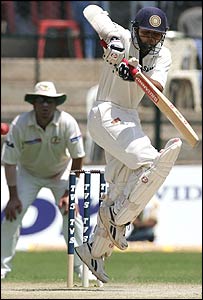 Parthiv Patel blocks a delivery