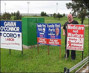 Socialist Alliance candidate Tim Gooden