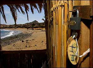 A locked door in Ras al-Shitan