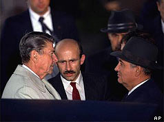 Mr Reagan and Mr Gorbachev