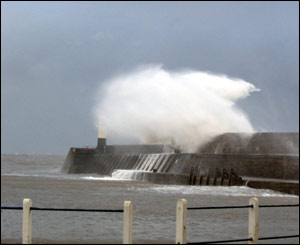 Wave taken at Porthcawl Pier, as captured by Michael Earl