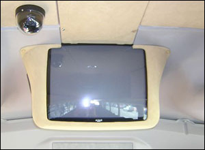 CCTV and screen on school coach