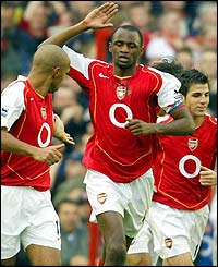 Arsenal captain Patrick Vieira celebrates