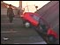 Car slipping into middle of collapsed bridge
