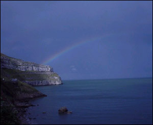 Great Orme at Llandudno with a rainbow, sent by Mark Nandhra