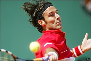 Alex Corretja of Spain in action