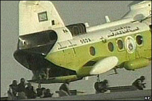 Saudi helicopter drops troops onto building in compound
