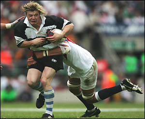 Brian O'Driscoll attacks for the Barbarians
