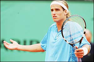 Feliciano Lopez shows his disappointment