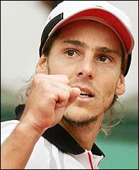 Gaudio will play his first ever Grand Slam quarter-final against Australia's Lleyton Hewitt