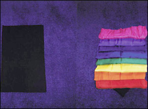 A rainbow-coloured lantern