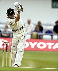 Brendon McCullum drives through the covers