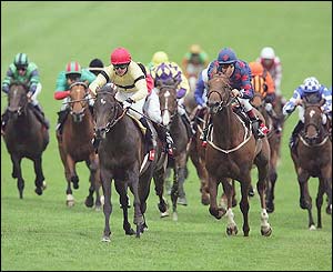 Lord Mayor ridden by Kieren Fallon wins The Vodafone Live! Stakes held at Epsom Racecourse
