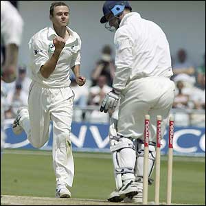 Graham Thorpe is out 20 minutes before lunch with England on 339-5