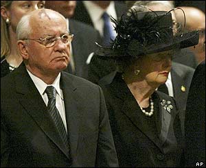 Mikhail Gorbachev and Margaret Thatcher
