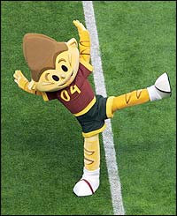 Kinas, the Euro 2004 mascot dances