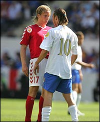 Poulsen squares up to Francesco Totti
