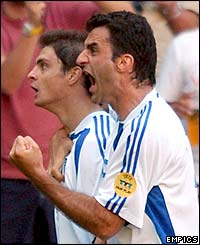 Angelos Charisteas celebrates