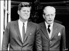 President Kennedy and Harold Macmillan meet in England in 1963