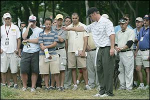 David Duval takes a drop