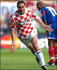 Dado Prso wheels away in delight after putting Croatia ahead