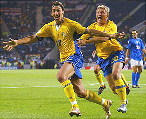 Ibrahimovic celebrates his goal