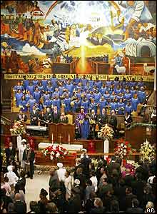 Service in First African Methodist Episcopal Church in LA