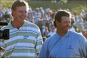Ernie Els (left) and Retief Goosen
