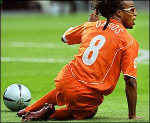 Holland's Edgar Davids earns a penalty in the 25th minute